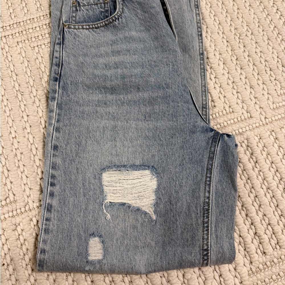 Men's Light Blue Distressed Jeans
